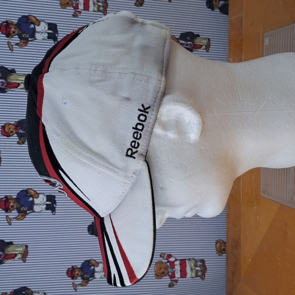 Y2K Atlanta Falcons Reebok stitched logo black & red AOP velcro tab NFL hat - Picture 2 of 10